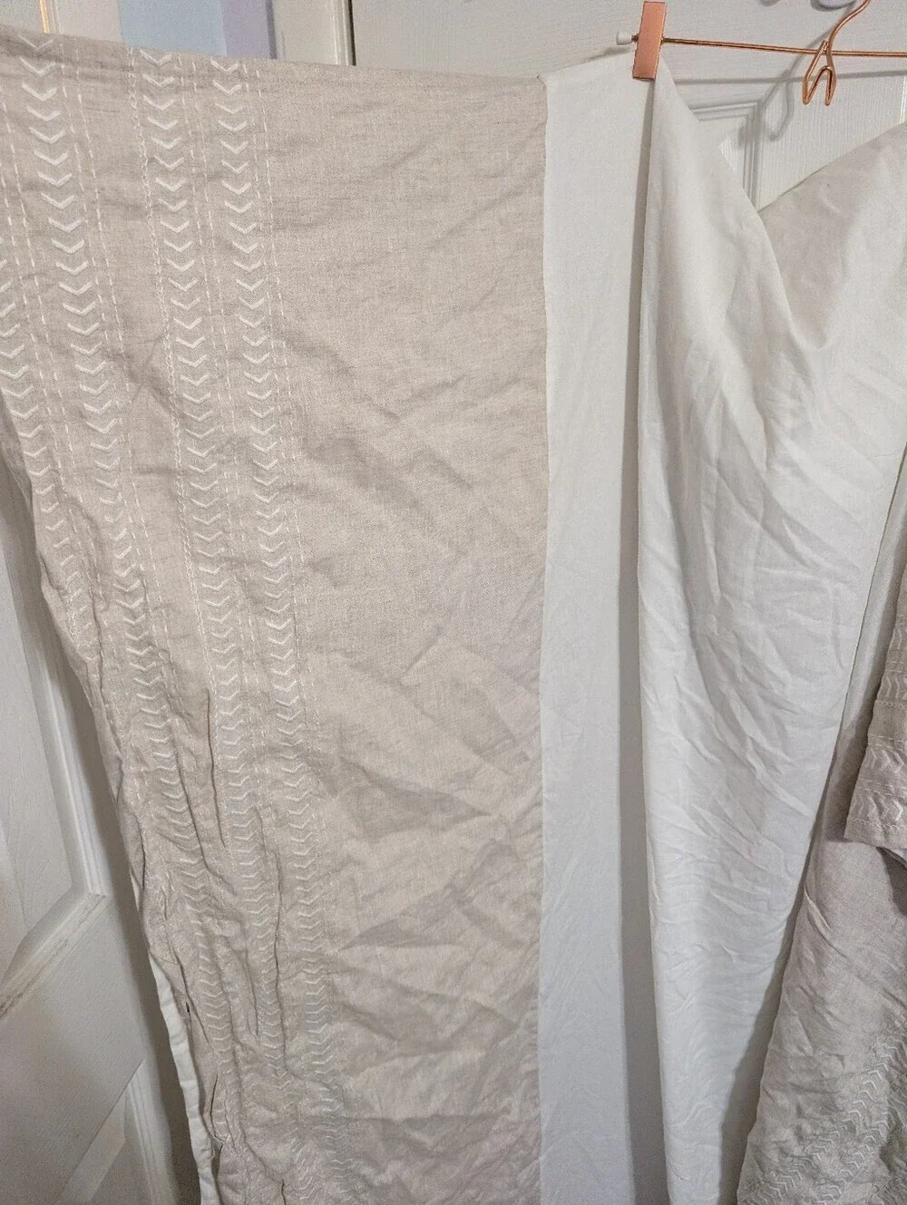 Pottery Barn Kids Crib Skirt Beige Tan Dust Ruffle Cotton Standard 51x27